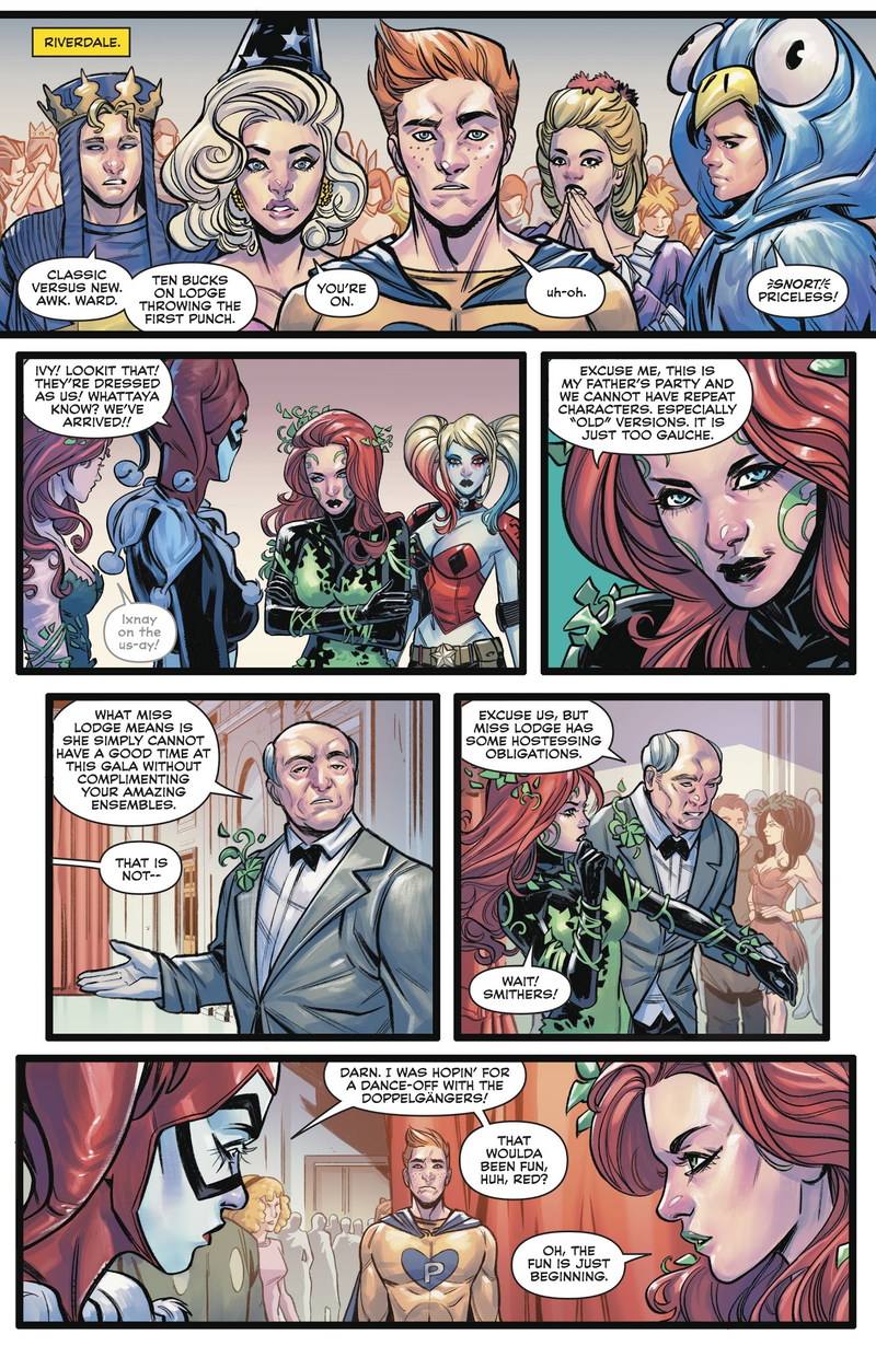 Illustration for article titled The Gotham City Sirens Are Taking Over Riverdale in Harley and Ivy Meet Betty and Veronica